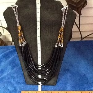 Black & tortoise colored beaded necklace!